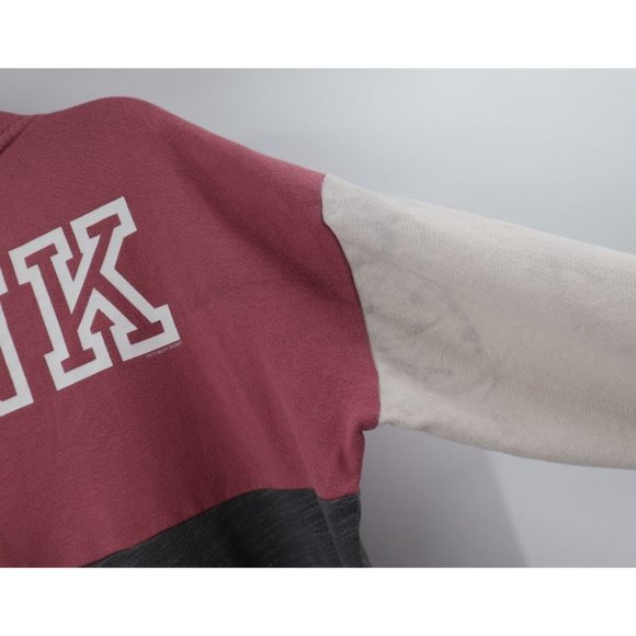 PINK Victoria's Secret women’s L 1/4 zip fleece pullover colorblock logo - Picture 8 of 10